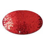 Sequin and Glitter Red Bling Large Sticker Magnet (Oval) Front
