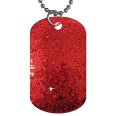 Sequin And Glitter Red Bling Single-sided Dog Tag