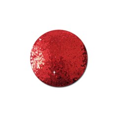 Sequin And Glitter Red Bling Golf Ball Marker