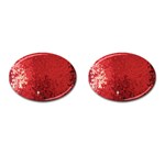 Sequin and Glitter Red Bling Oval Cuff Links Front(Pair)