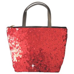 Sequin And Glitter Red Bling Bucket Handbag by artattack4all