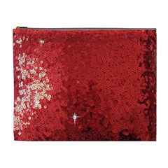 Sequin And Glitter Red Bling Extra Large Makeup Purse by artattack4all