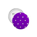 Royal Purple and Silver Bead Bling Small Button (Round)