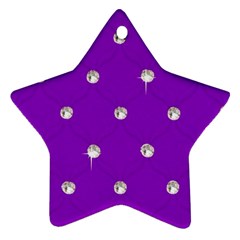 Royal Purple And Silver Bead Bling Ceramic Ornament (star) by artattack4all