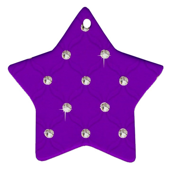 Royal Purple and Silver Bead Bling Ceramic Ornament (Star)