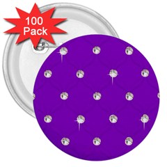 Royal Purple And Silver Bead Bling 100 Pack Large Button (round) by artattack4all