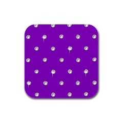 Royal Purple And Silver Bead Bling 4 Pack Rubber Drinks Coaster (square) by artattack4all