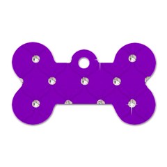 Royal Purple And Silver Bead Bling Single-sided Dog Tag (bone) by artattack4all