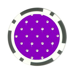 Royal Purple And Silver Bead Bling Poker Chip by artattack4all