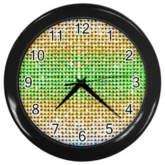 Diamond Cluster Color Bling Black Wall Clock by artattack4all