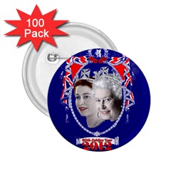 Queen Elizabeth 2012 Jubilee Year 100 Pack Regular Button (round) by artattack4all