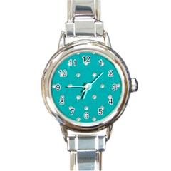 Turquoise Diamond Bling Classic Elegant Ladies Watch (Round)