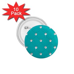 Turquoise Diamond Bling 10 Pack Small Button (Round)