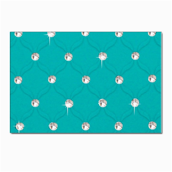 Turquoise Diamond Bling 10 Pack Small Postcard