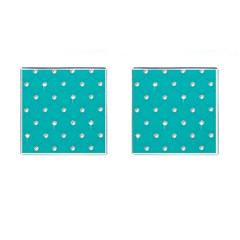 Turquoise Diamond Bling Square Cuff Links