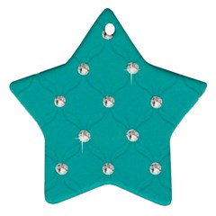 Turquoise Diamond Bling Twin-sided Ceramic Ornament (star) by artattack4all