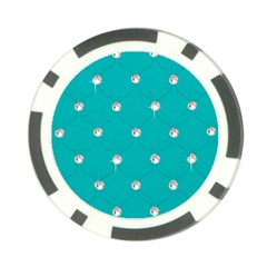 Turquoise Diamond Bling Poker Chip