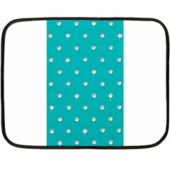 Turquoise Diamond Bling Twin-sided Mini Fleece Blanket by artattack4all