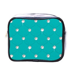 Turquoise Diamond Bling Single-sided Cosmetic Case