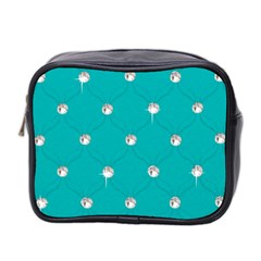 Turquoise Diamond Bling Twin-sided Cosmetic Case by artattack4all