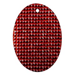 Deep Red Sparkle Bling Ceramic Ornament (oval)