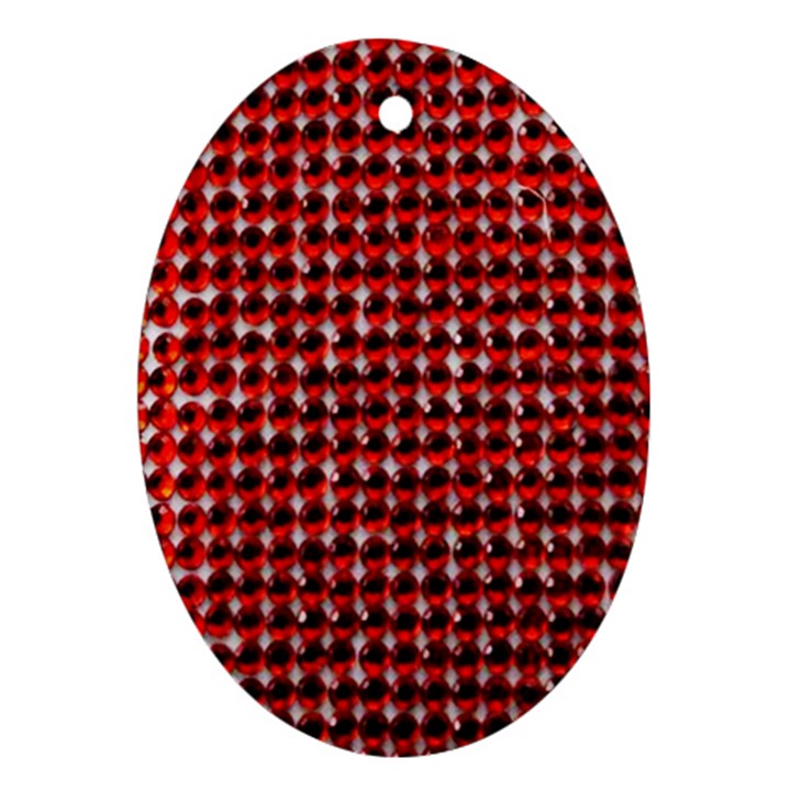 Deep Red Sparkle Bling Ceramic Ornament (Oval)