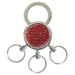 Deep Red Sparkle Bling 3-ring Key Chain