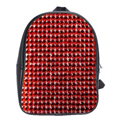 Deep Red Sparkle Bling Large School Backpack