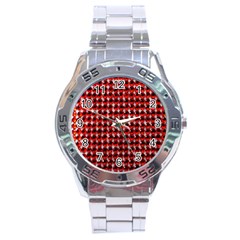 Deep Red Sparkle Bling Stainless Steel Analogue Watch (round)