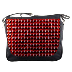 Deep Red Sparkle Bling Messenger Bag by artattack4all