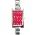 Red Diamond Bling  Classic Elegant Ladies Watch (Rectangle) Front