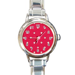 Red Diamond Bling  Classic Elegant Ladies Watch (round) by artattack4all