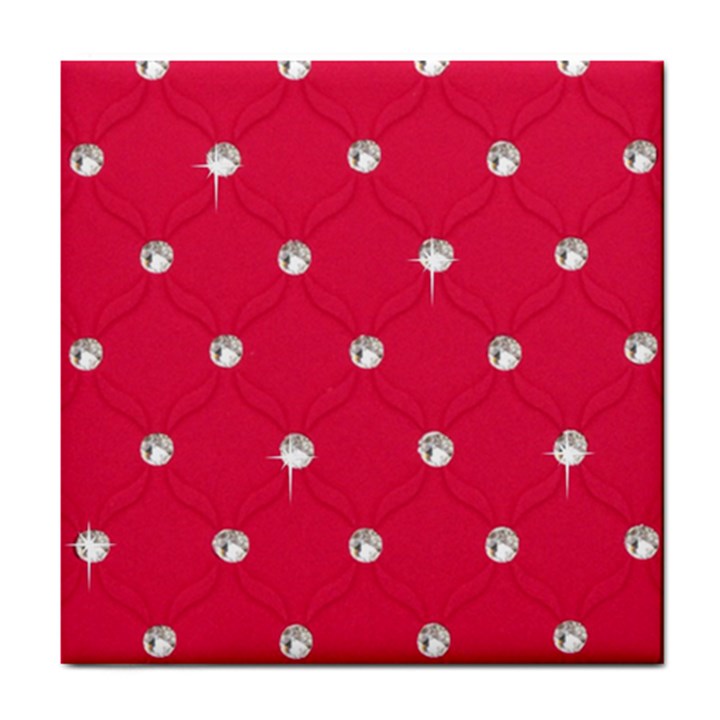 Red Diamond Bling  Ceramic Tile