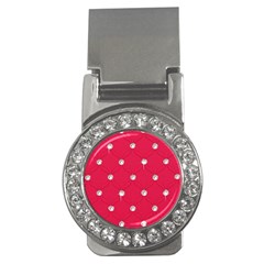 Red Diamond Bling  Money Clip With Gemstones (round) by artattack4all