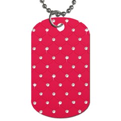 Red Diamond Bling  Single-sided Dog Tag