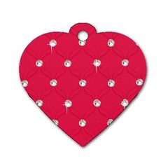 Red Diamond Bling  Single-sided Dog Tag (heart) by artattack4all