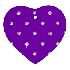 Royal Purple Sparkle Bling Ceramic Ornament (heart) by artattack4all