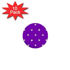 Royal Purple Sparkle Bling 10 Pack Mini Button (round) by artattack4all