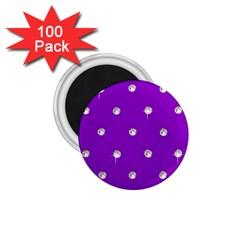 Royal Purple Sparkle Bling 100 Pack Small Magnet (round) by artattack4all