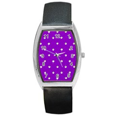 Royal Purple Sparkle Bling Black Leather Watch (tonneau)