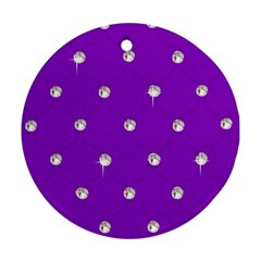 Royal Purple Sparkle Bling Twin-sided Ceramic Ornament (round)
