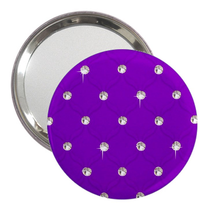 Royal Purple Sparkle Bling 3  Handbag Mirror