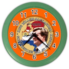 King Willem-alexander Colored Wall Clock by artattack4all