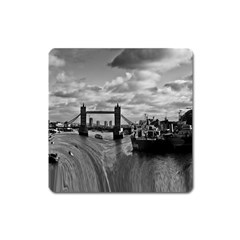 River Thames Waterfall Large Sticker Magnet (square) by Londonimages
