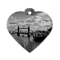 River Thames Waterfall Twin-sided Dog Tag (heart) by Londonimages