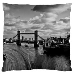 River Thames Waterfall Large Cushion Case (one Side)