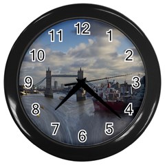 Thames Waterfall Color Black Wall Clock by Londonimages