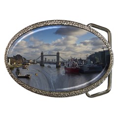 Thames Waterfall Color Belt Buckle (oval) by Londonimages