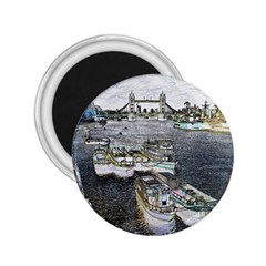 River Thames Art Regular Magnet (round) by Londonimages