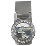 River Thames Art Money Clip with Gemstones (Round)